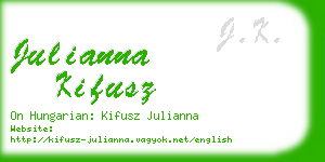 julianna kifusz business card